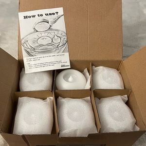 🕯️Set of 12 White Flameless LED Floating Candles 3" Wedding Party Pool Decor